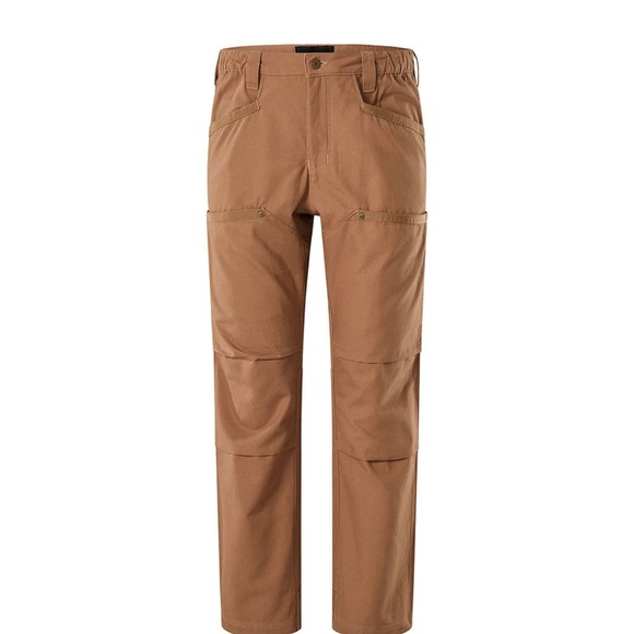 Tan Cargo Pants with Textured Fabric and Belt Loops - Picture 1 of 10